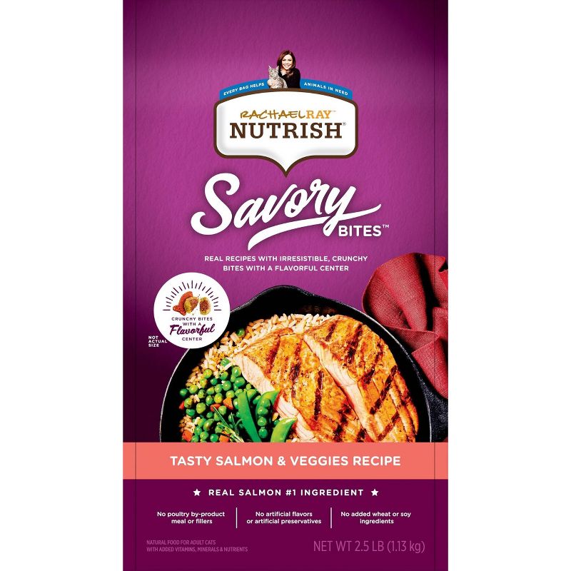 Rachael Ray Nutrish Tasty Salmon and Veggies Recipe Dry Cat Food - 2.5lbs