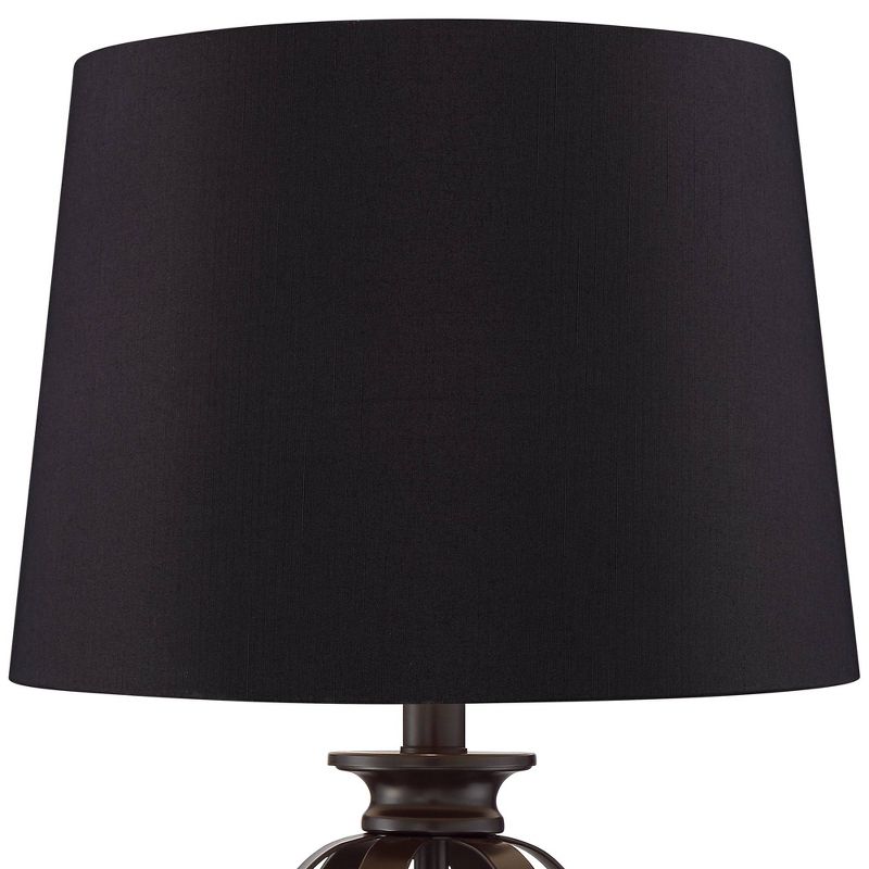 Regency Hill Freddie Bronze Metal Black Shade Table Lamps Set of 2
