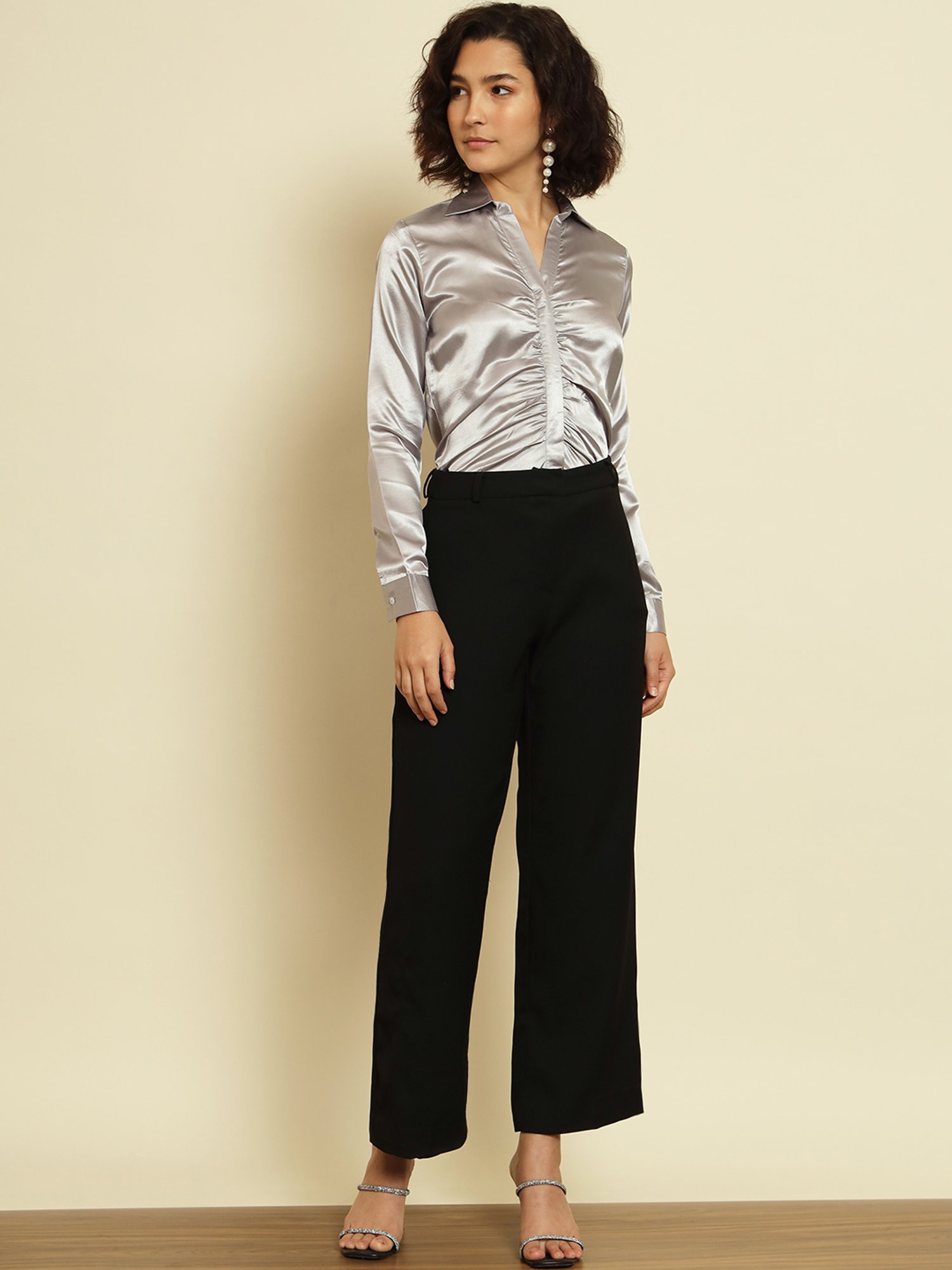 Trend Arrest Grey Regular Fit Shirt