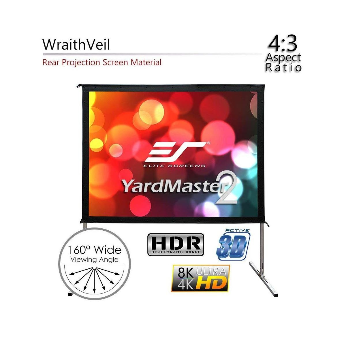 Elite Screens Yard Master 2 OMS120VR2 Projection Screen - 120" - 4:3 - Floor Mount