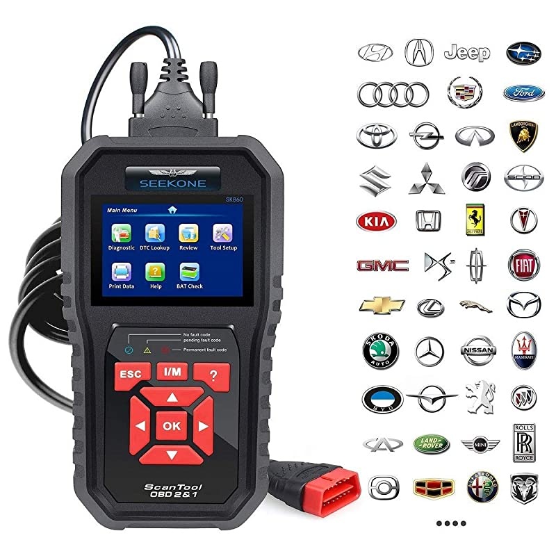 OBD2 Scanner Professional Car OBD II Scanner Auto Diagnostic Fault Code Reader Automotive Check Engine Light Diagnostic EOBD Scan Tool for All OBDII Protocol Cars Since 1996Enhanced SK860