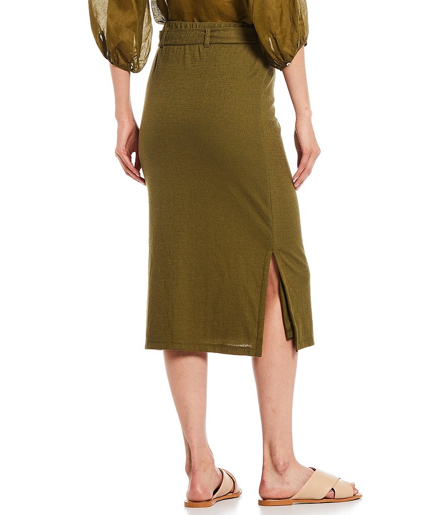 Every Tie Waist Knit Midi Wrap Skirt