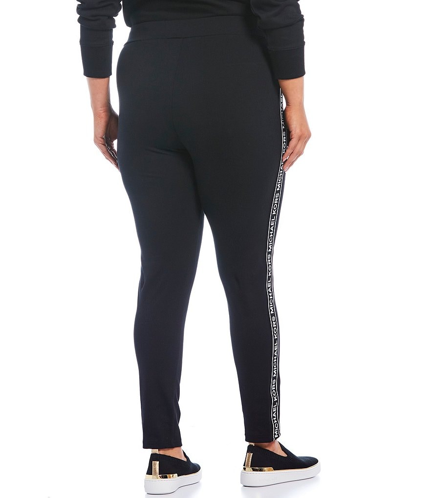 Intro Plus Size Splash Tie Dye Loop Strap Hem Detail 7/8 Ankle Pull-On Leggings