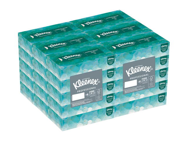 Kleenex Facial Tissue (21005), Flat Tissue Boxes, 6 Bundles / Case, 5 Boxes / Bundle, 100 Tissues / Box