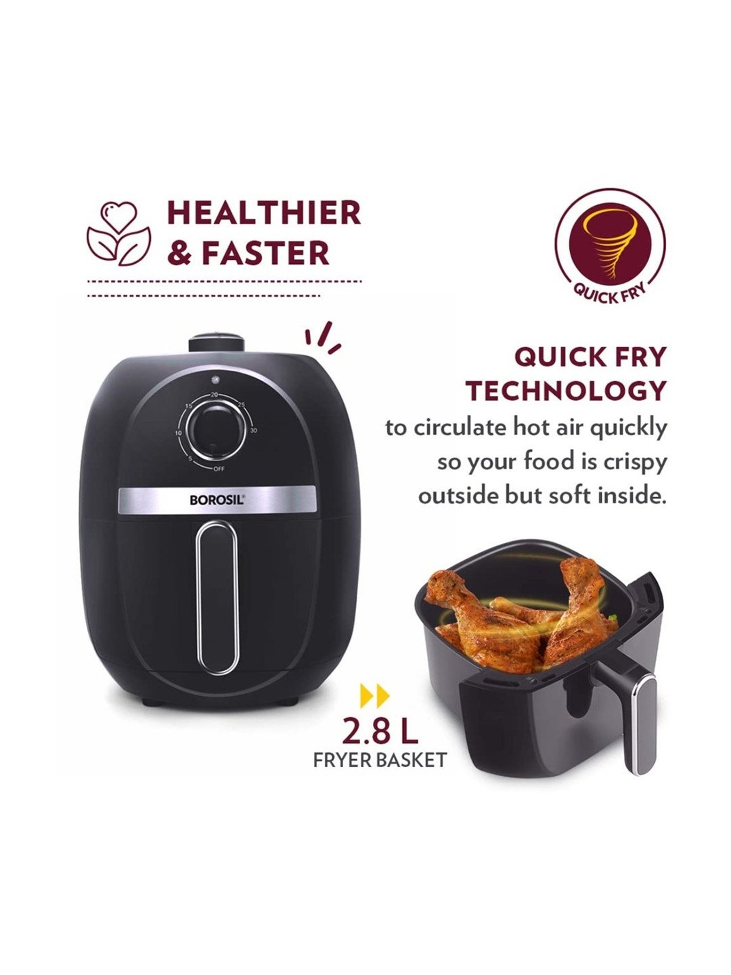 Prestige Nutrifry Black Plastic Electric Digital Touch Airfryer 4.5L