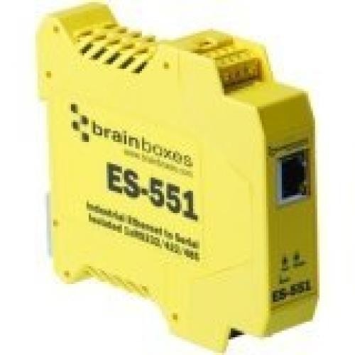 Brainboxes ES-551 Ethernet To Serial Device Server  / 1 x Network (RJ-45) - 1 x Serial Port - Fast Ethernet - Rail-mountable