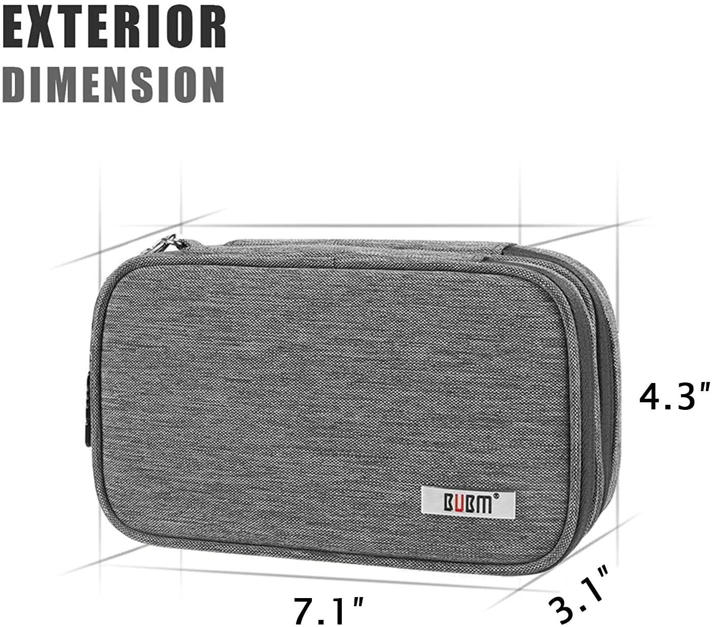 BUBM Double Compartment Storage Case Compatible with 3DS/3DS XL/New 2DS XL, Protective Carrying Bag, Portable Travel Organizer Case Compatible with 3DS/3DS XL/New 2DS XL and Accessories,Gray