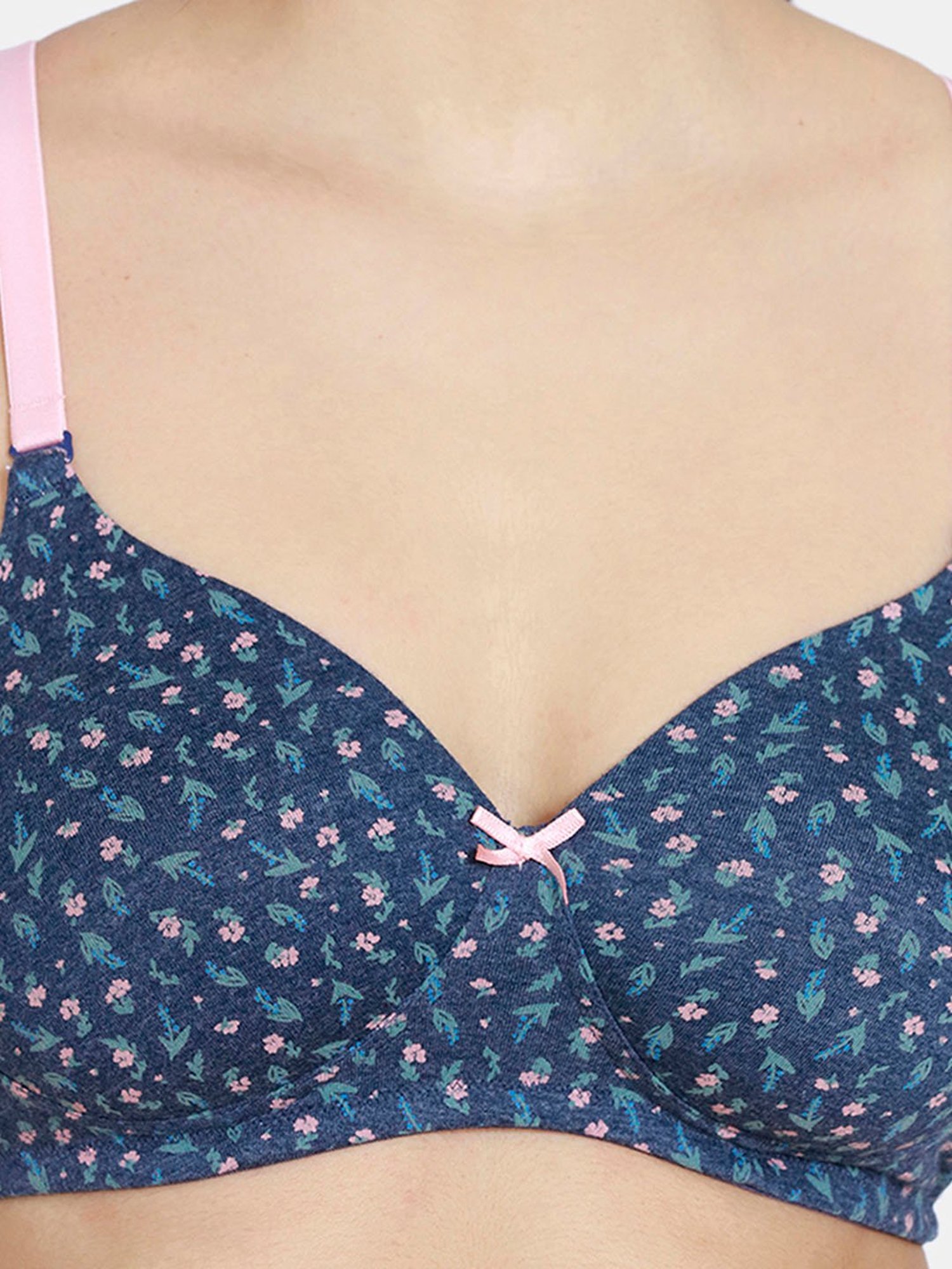 Rosaline by Zivame Blue Non Wired Padded T-Shirt Bra