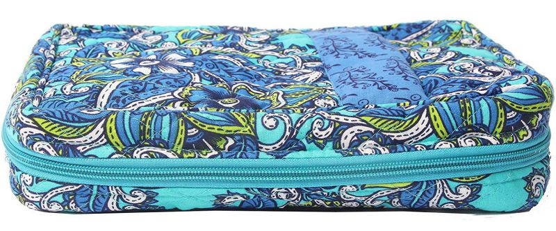 DIWI Medium Sizes 8.75 X 6.25 X 2.5 Inches Bible Cover Good Book Cover Quiltd Cotton Quilted Fabric (M, 1602F Blue Morning Glory)