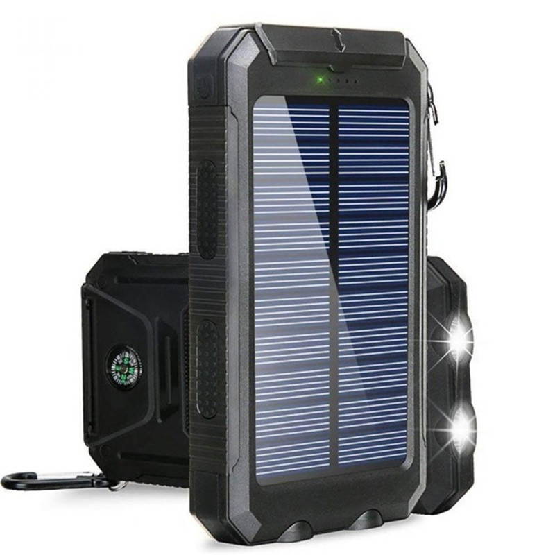 2021 the Lastest 10000mAh Solar Waterproof Power Bank With Dual USB SOS LED FlashLights Battery Pack For All Type Phones