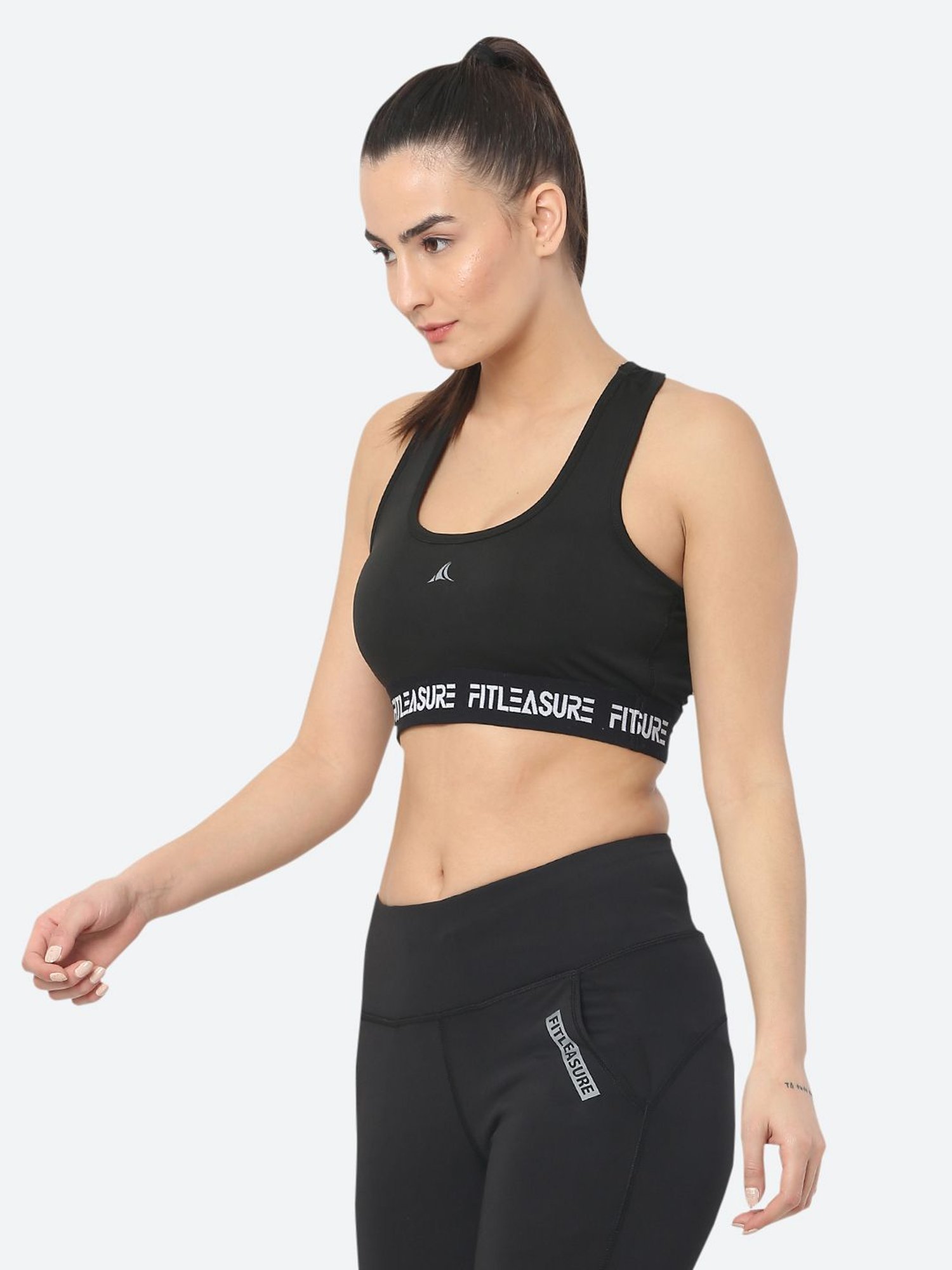 Fitleasure Black Non Wired Padded Sports Bra