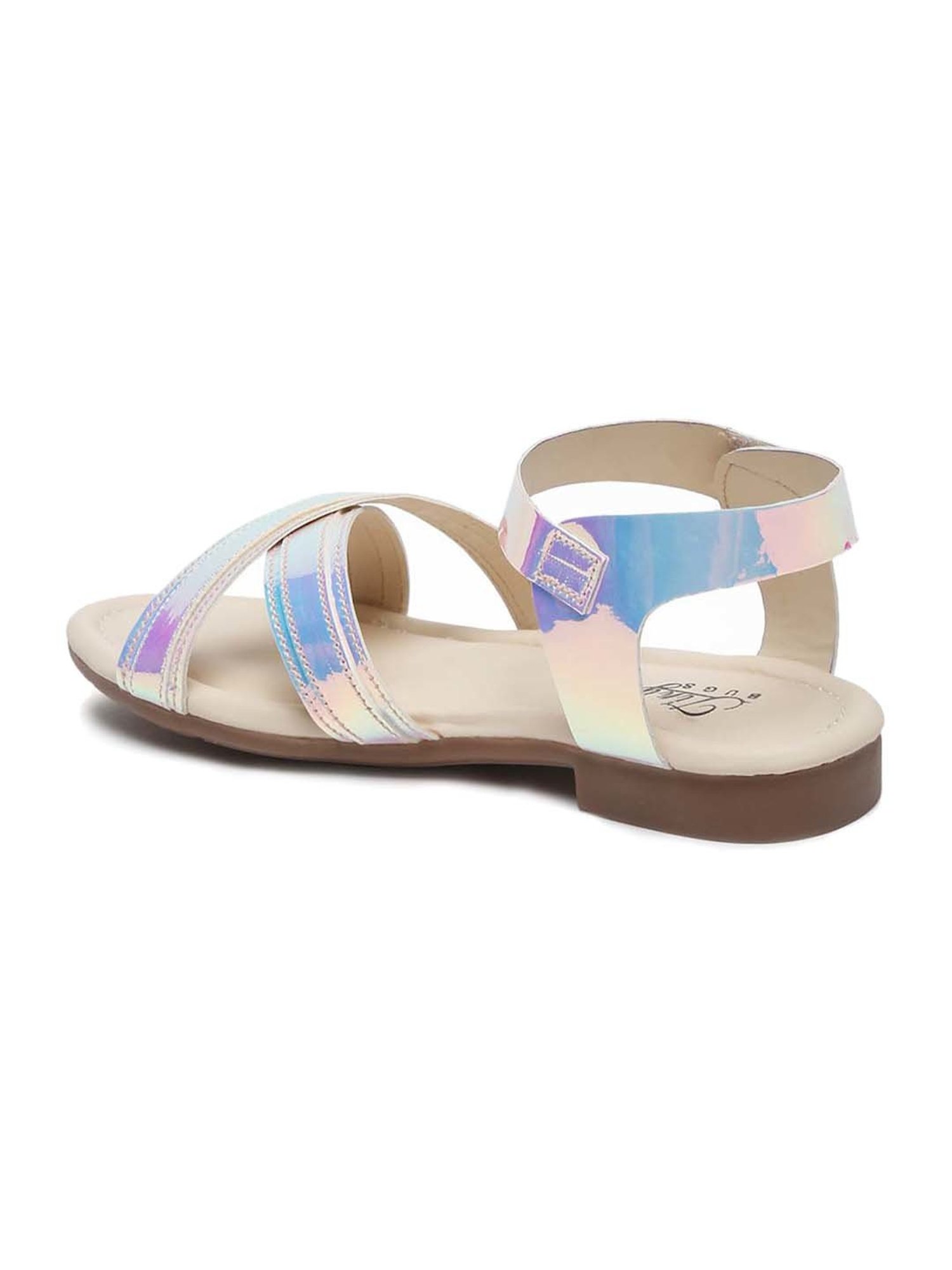 Tiny Bugs Kids Blue & Beige Cross Strap Sandals