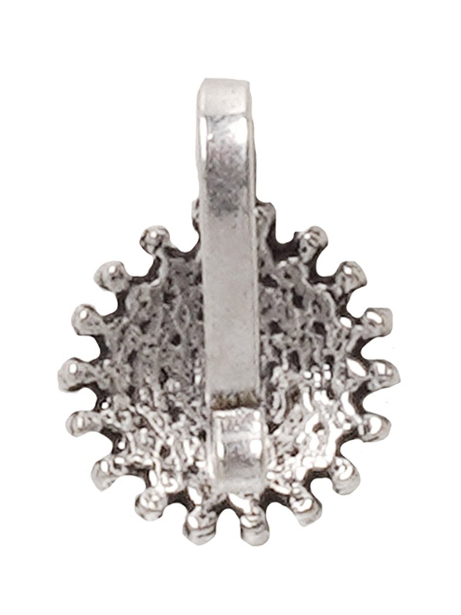 Teejh Ethnic Lalita White Stone Floral Nosepin for Women