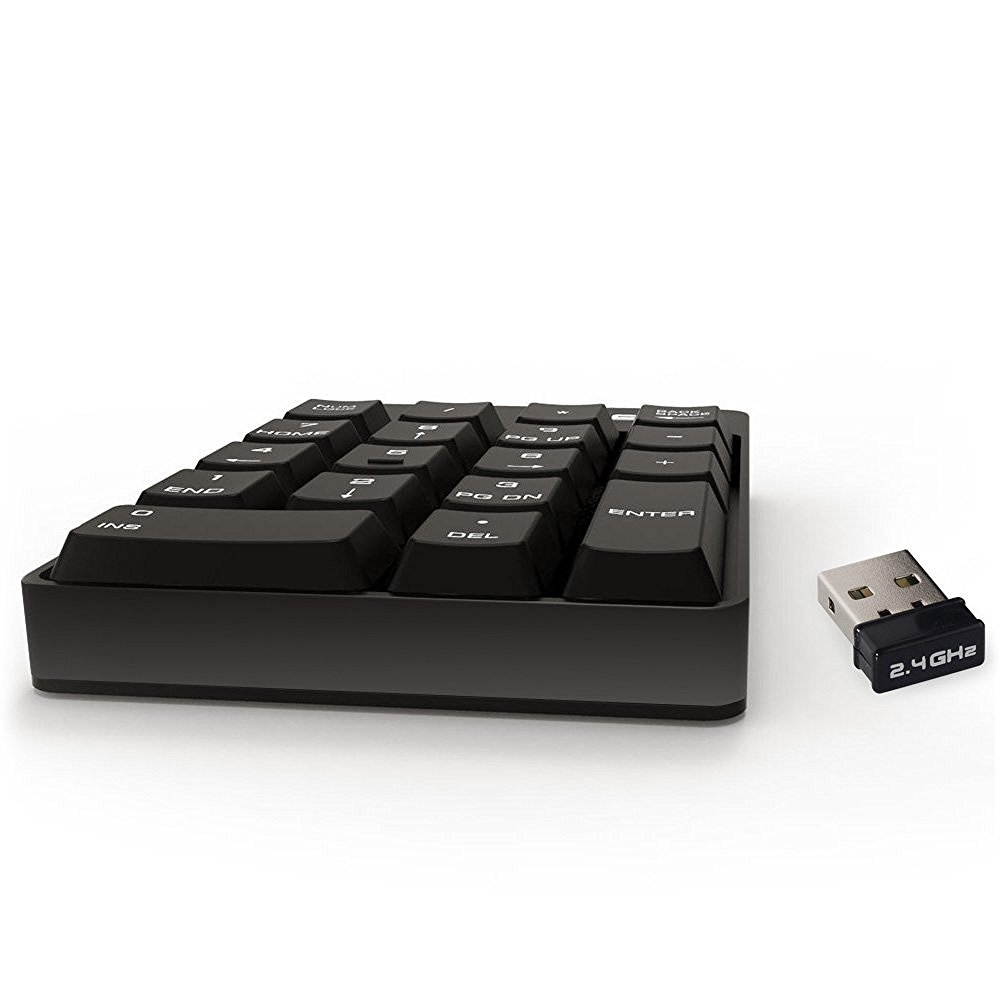 18 Keys Wireless Mini USB Number Pad Keyboard with 2.4G Numeric USB Receiver for Laptop Desktop PC