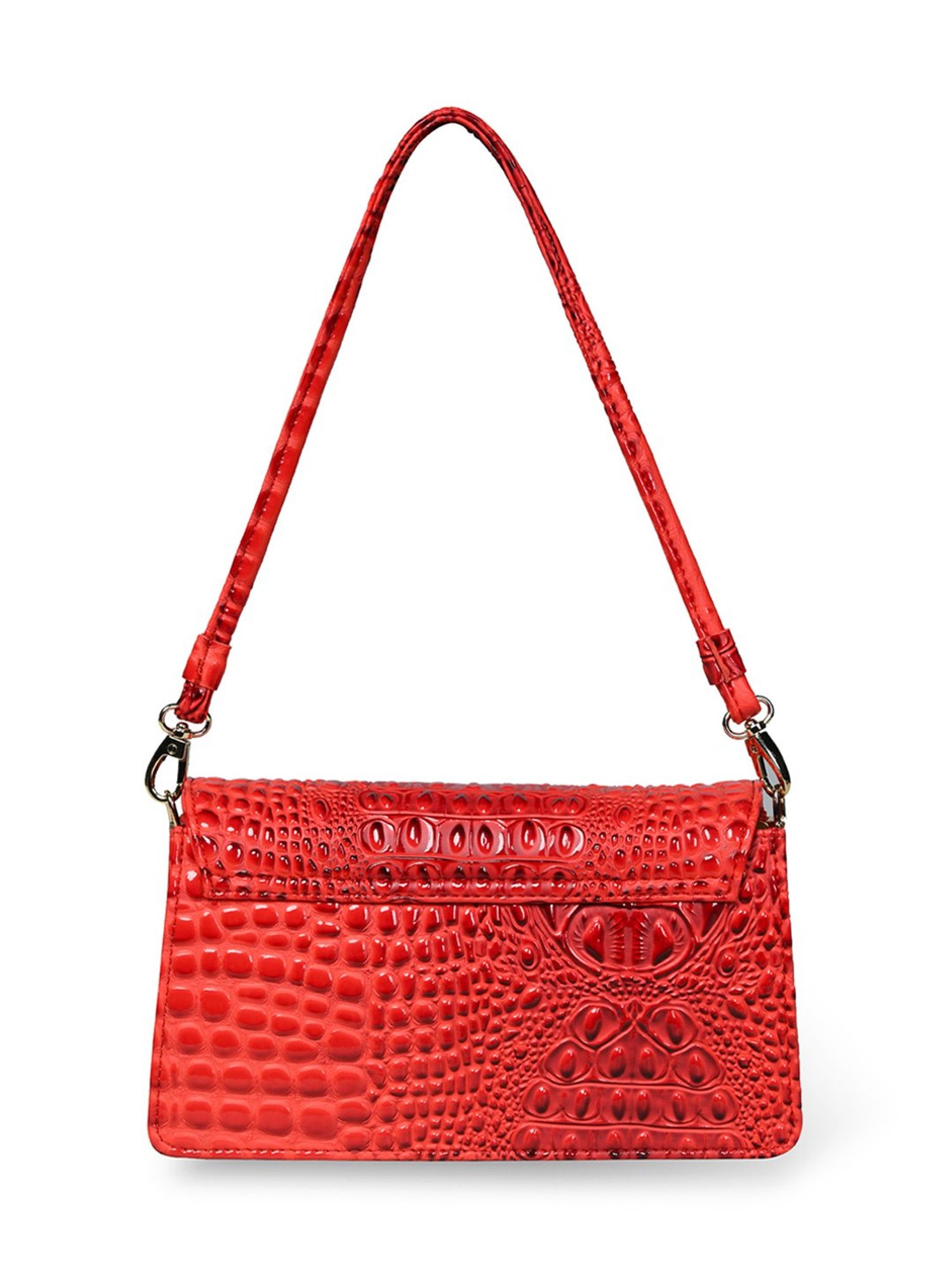PELLE LUXUR Red Animal Effect Small Shoulder Bag