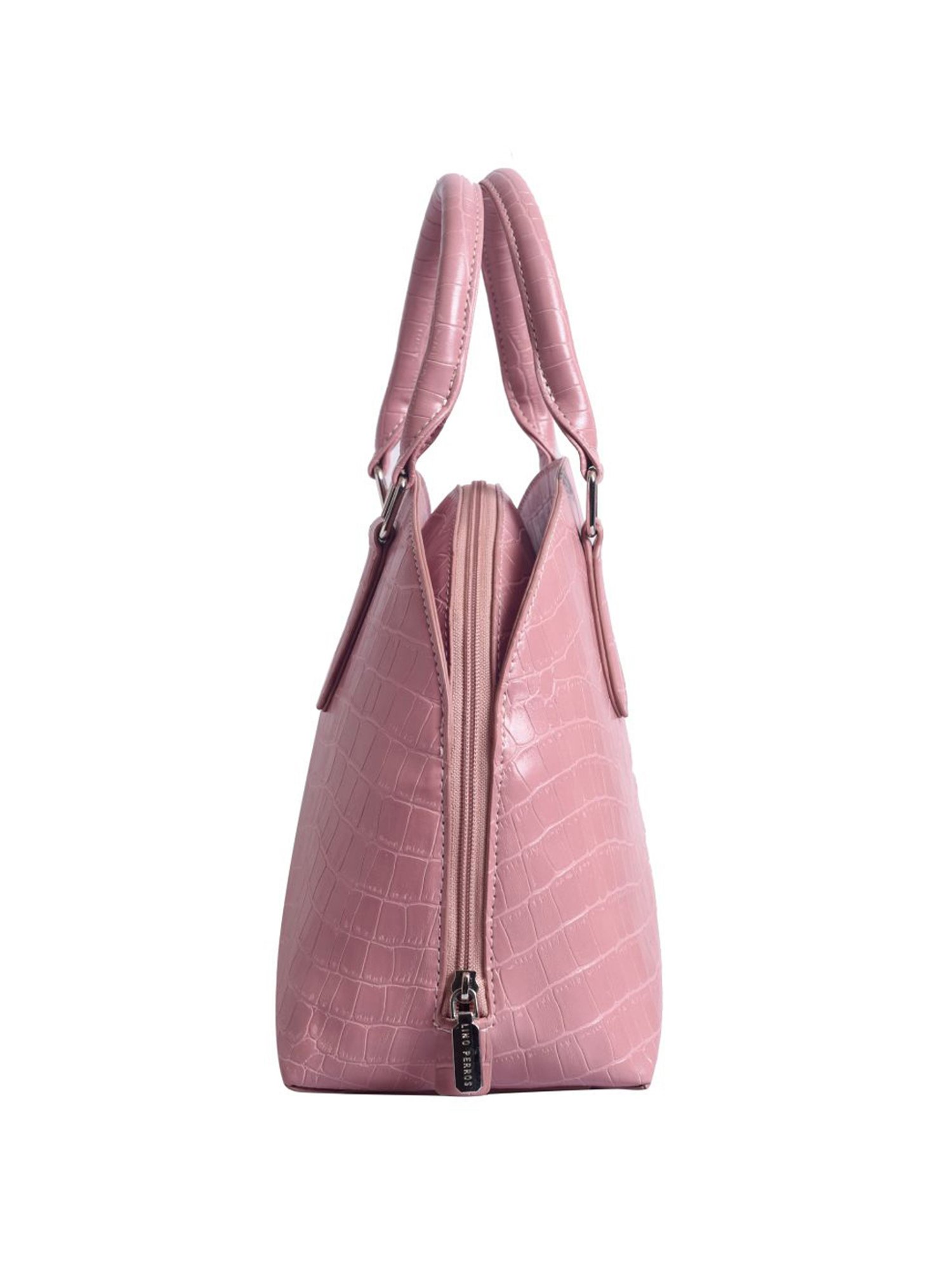 Lino Perros Peach Textured Medium Handbag