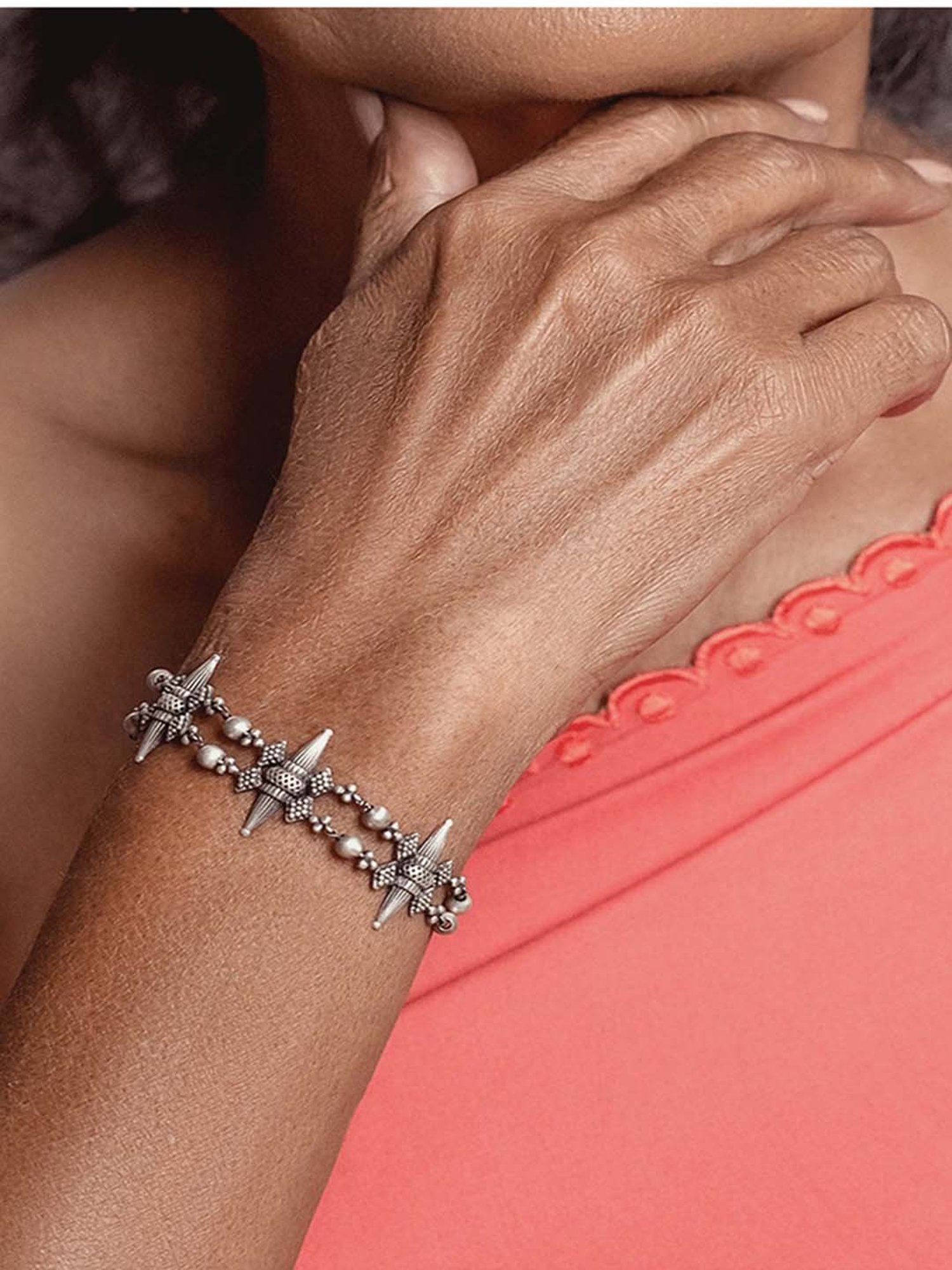 Shaya 92.5 Sterling Silver Antique Akhyos Bracelet