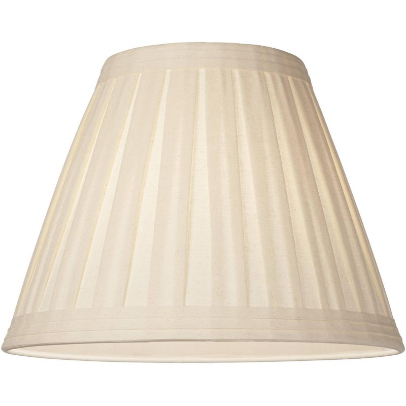 Springcrest Set of 2 Creme Linen Box Pleat Lamp Shades 7x14x11 (Spider)