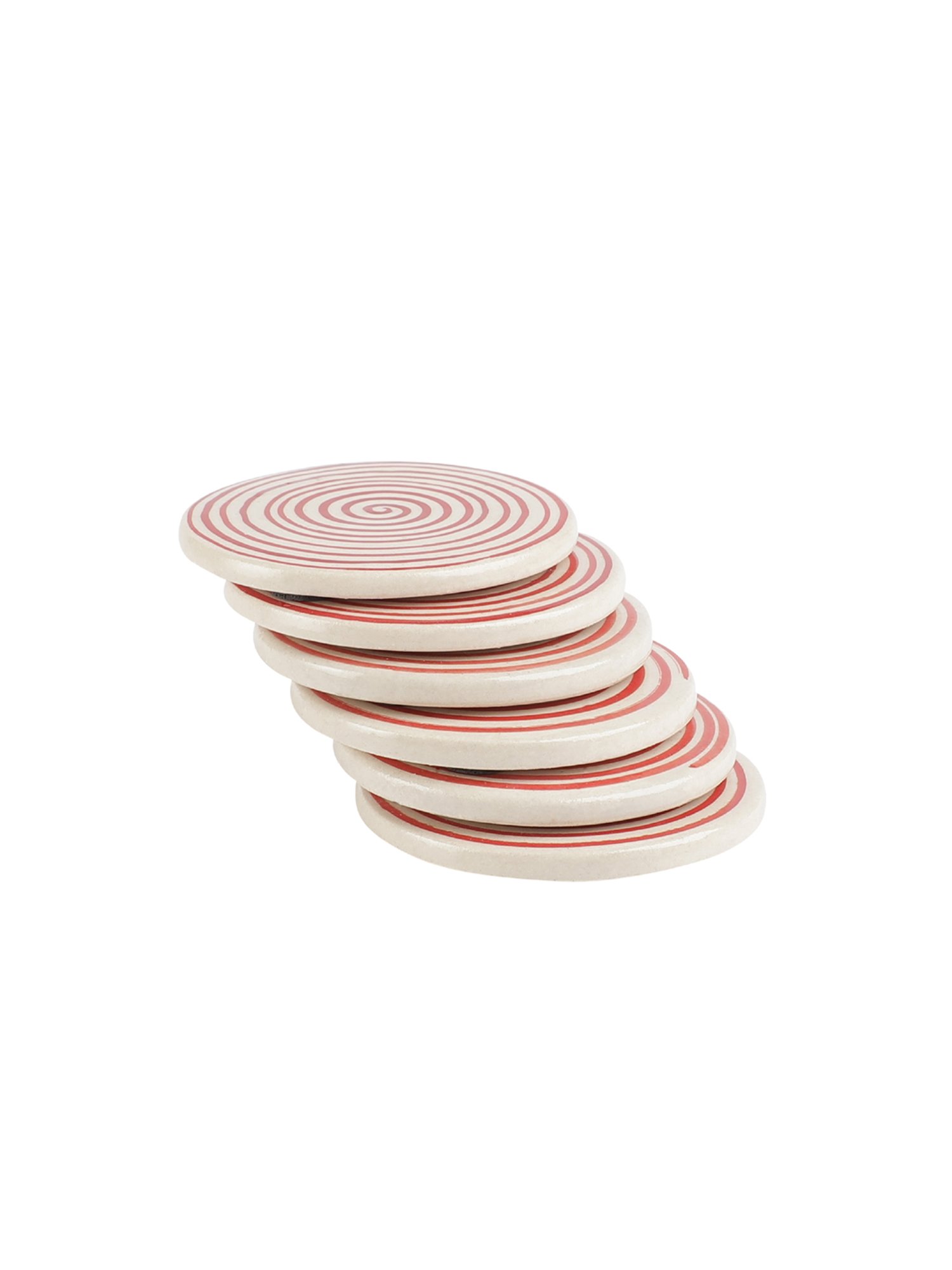 VarEesha Red Ceramic Coasters - Set of 6
