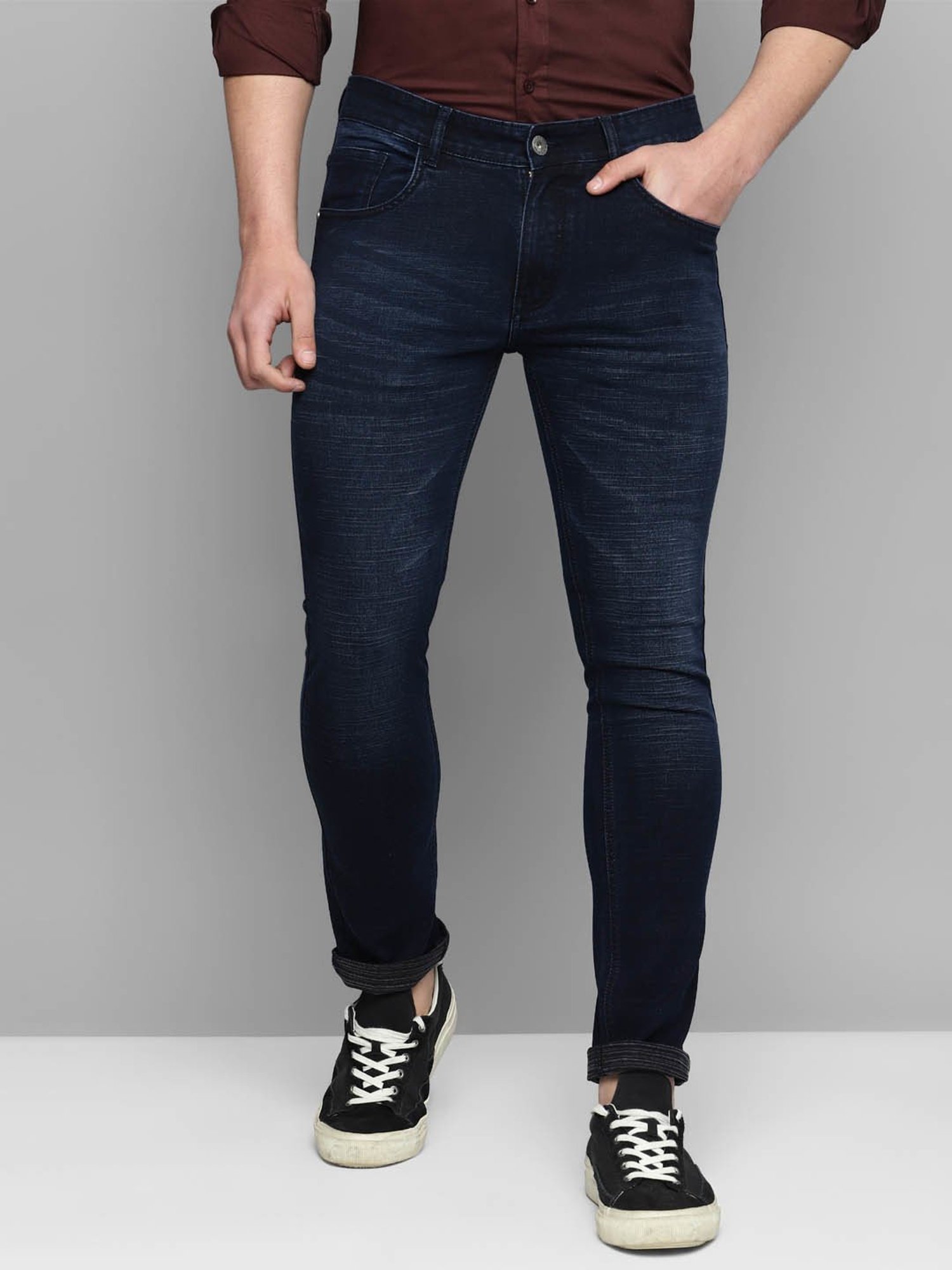 Allen cooper Dark Blue Regular Fit Jeans