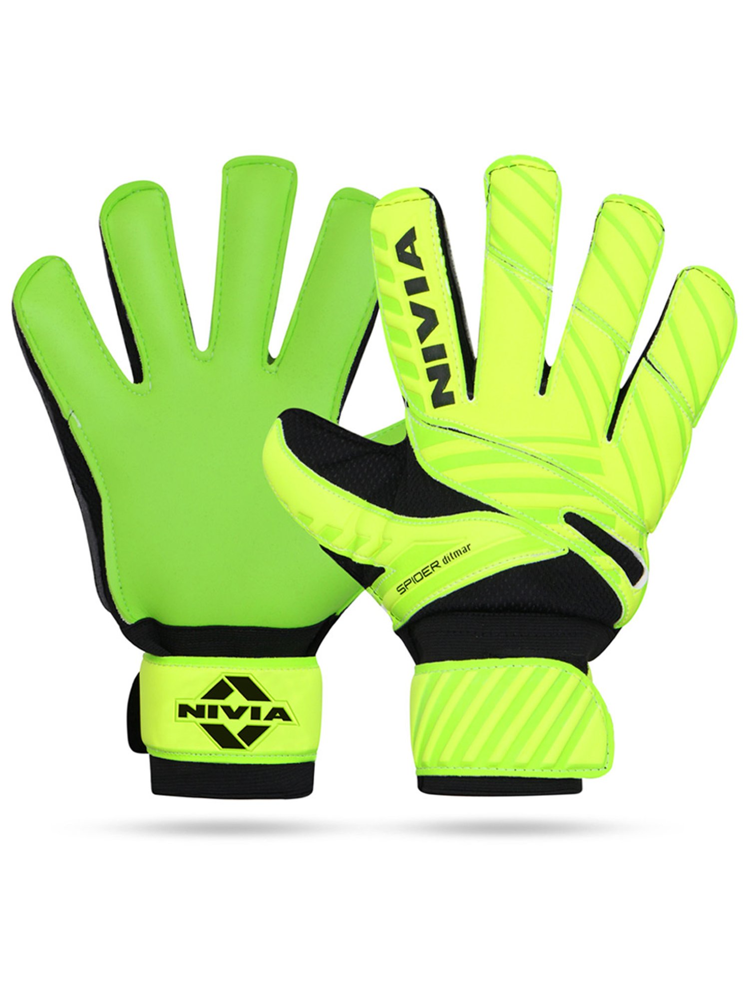 Nivia Ditmar Spider Goalkeeper Gloves (Green) Size - S