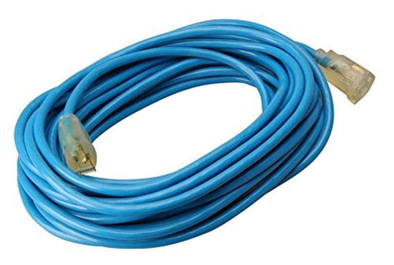 southwire 02568 50-foot 12/3 cold weather extension cord, blue