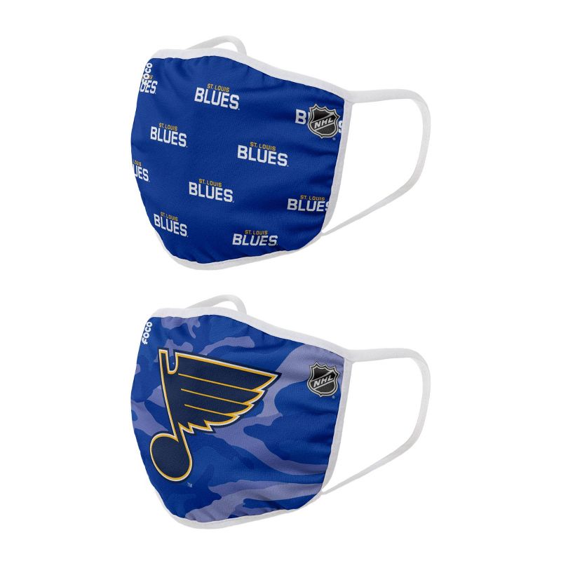NHL St. Louis Blues Youth Clutch Printed Face Covering - 2pk