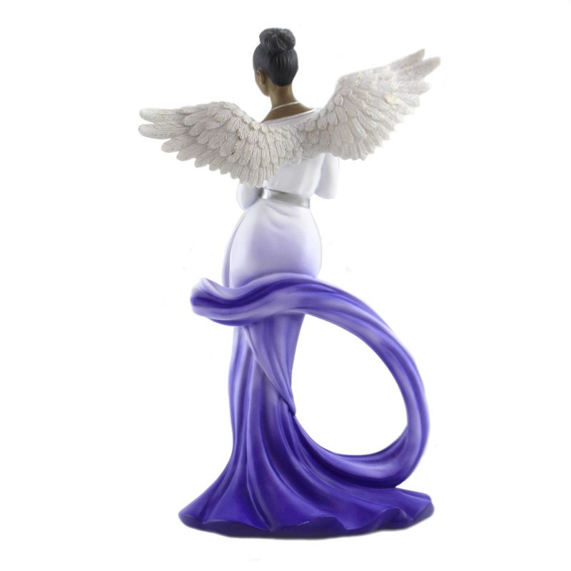Black Art 11.75" Angel Wih Blue Sash Wings Religious  -  Decorative Figurines