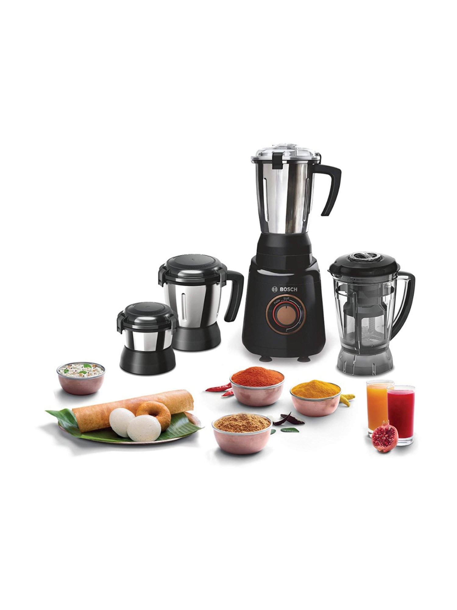 Bosch 750 Watt Trumixx Style Powerful Mixer Grinder with stone pounding blade (Black)