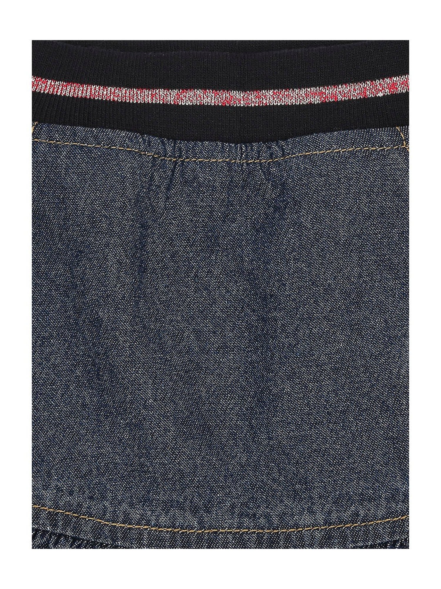 High Star Kids Blue Solid Skirt