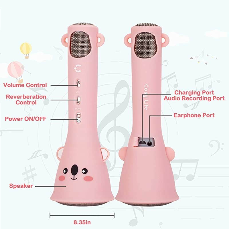 Karaoke Microphone for KidsWireless Microphones Kids Karaoke Machine with Speaker Wireless Echo Voice Recording