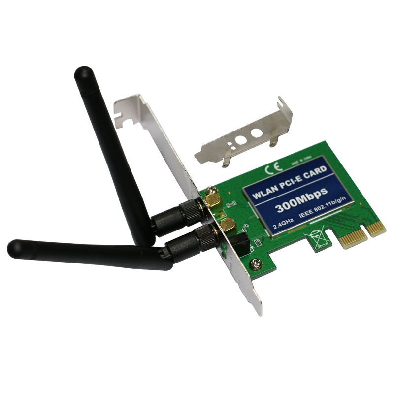New PCI Express PCI-E 11n 802.11b/g/n 300Mbps 300M WiFi Wireless Card Lan Network Antenna Adapter