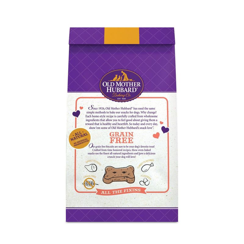 Old Mother Hubbard Grain Free Crunchy All The Fixins' Biscuits Mini oven Oven Baked Dog Treats – 16oz
