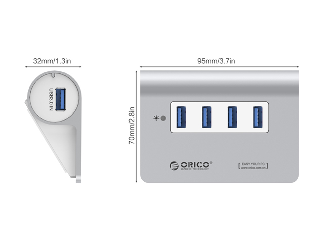 Madeng USB 3.0 HUB Adapter Extender Mini Splitter Box 3 Ports for PC Laptop Macbook Mobile Phone High Speed U Disk Reader