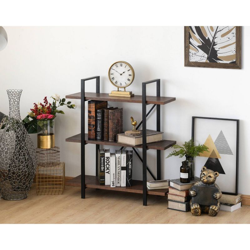 39.8" Brier 3 Shelf Etagere Bookshelf Walnut Brown - Summerland Home