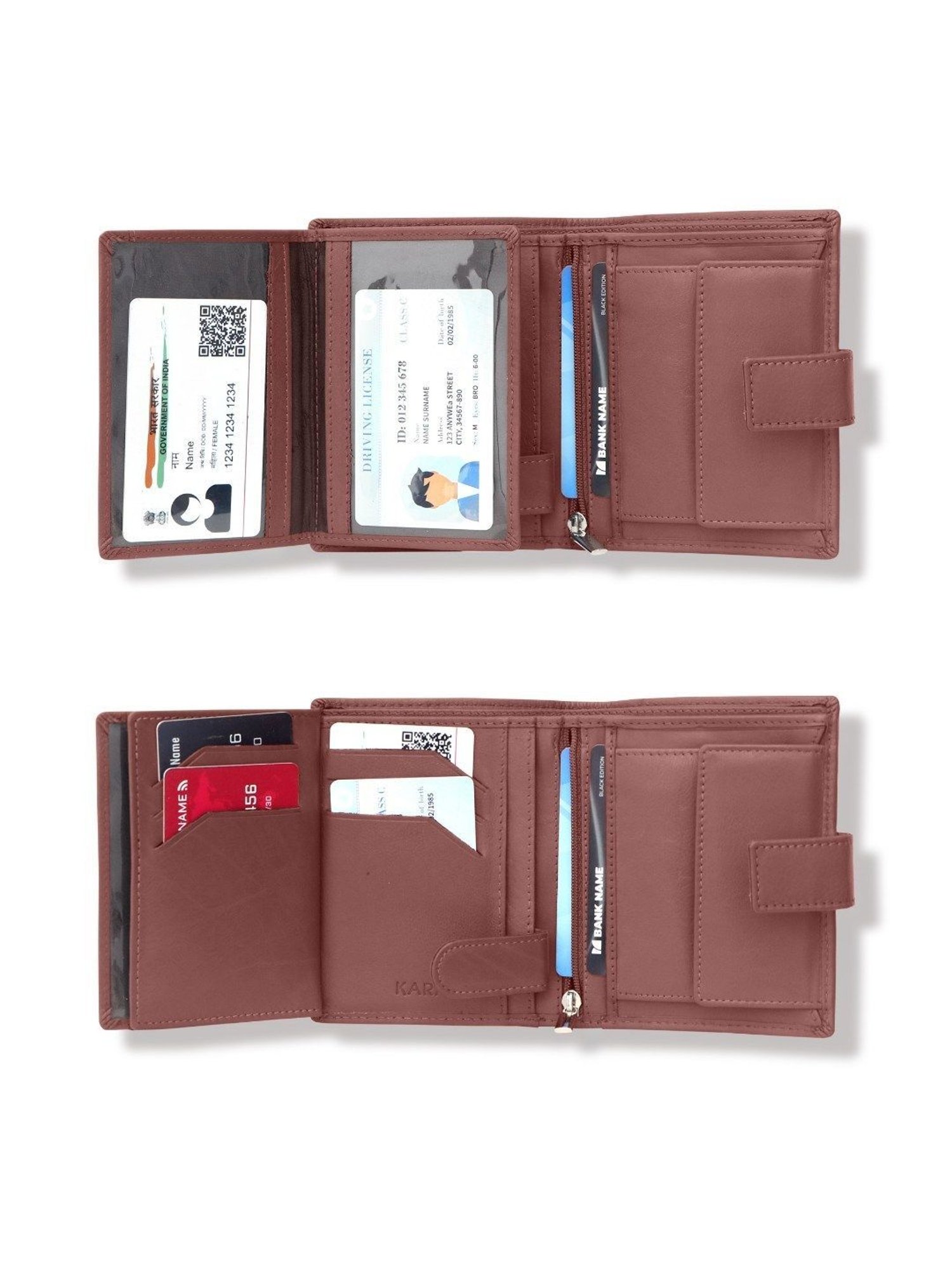 Kara Tan Leather Bi-Fold Wallet for Men