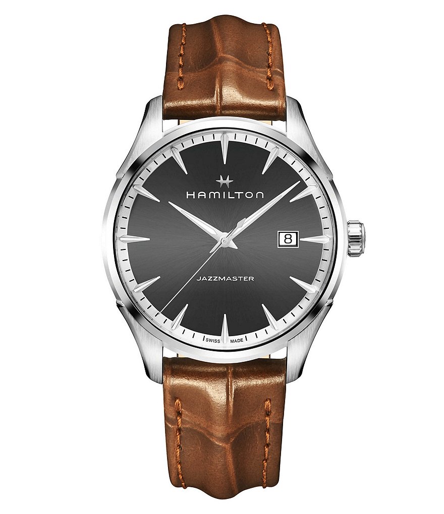Hamilton Jazzmaster Gent Analog & Date Leather-Strap Watch