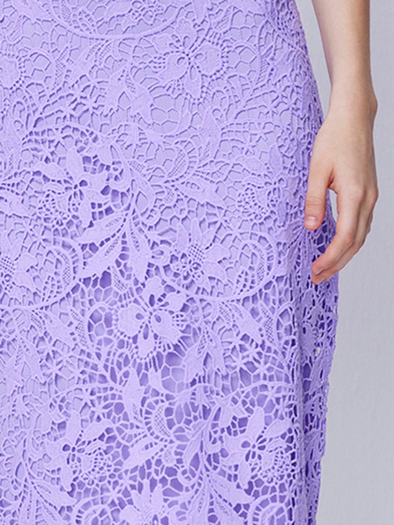 Cover Story Lavender Lace A-Line Midi Skirt