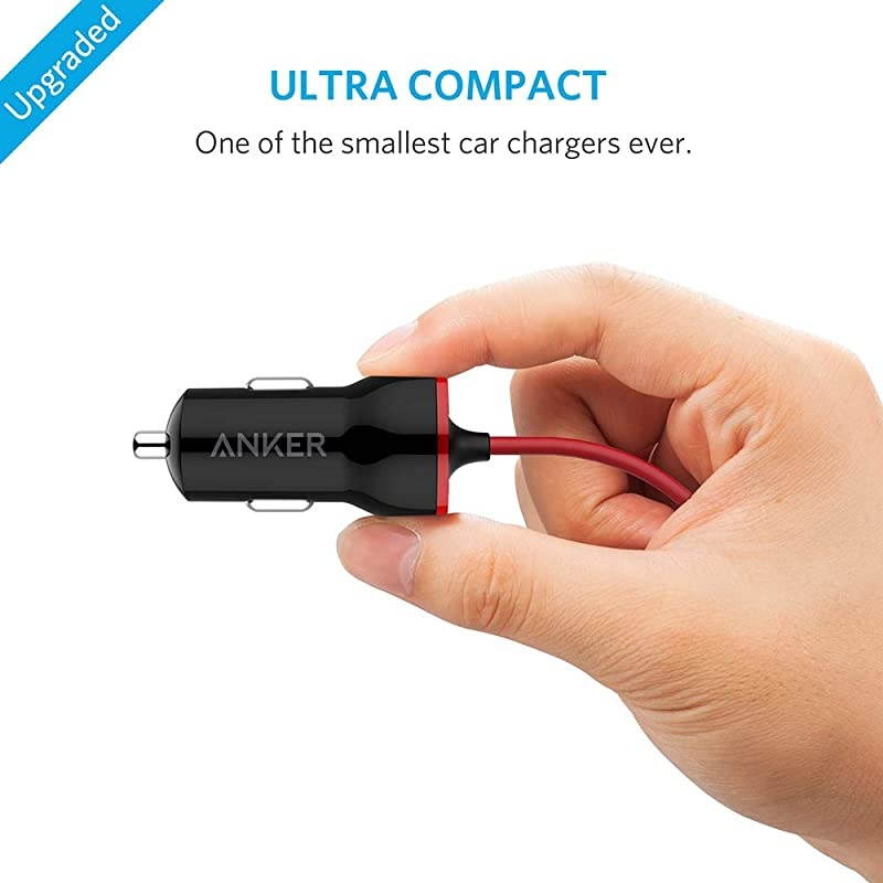 iPhone Car Charger,  12W 5V Lightning Car Charger [Mfi-Certified], PowerDrive Car Charger with 3ft Apple Certified Cable, for iPhone XS/Max/XR/X/8/7/6/Plus, iPad Pro/Air 2/Mini, and More