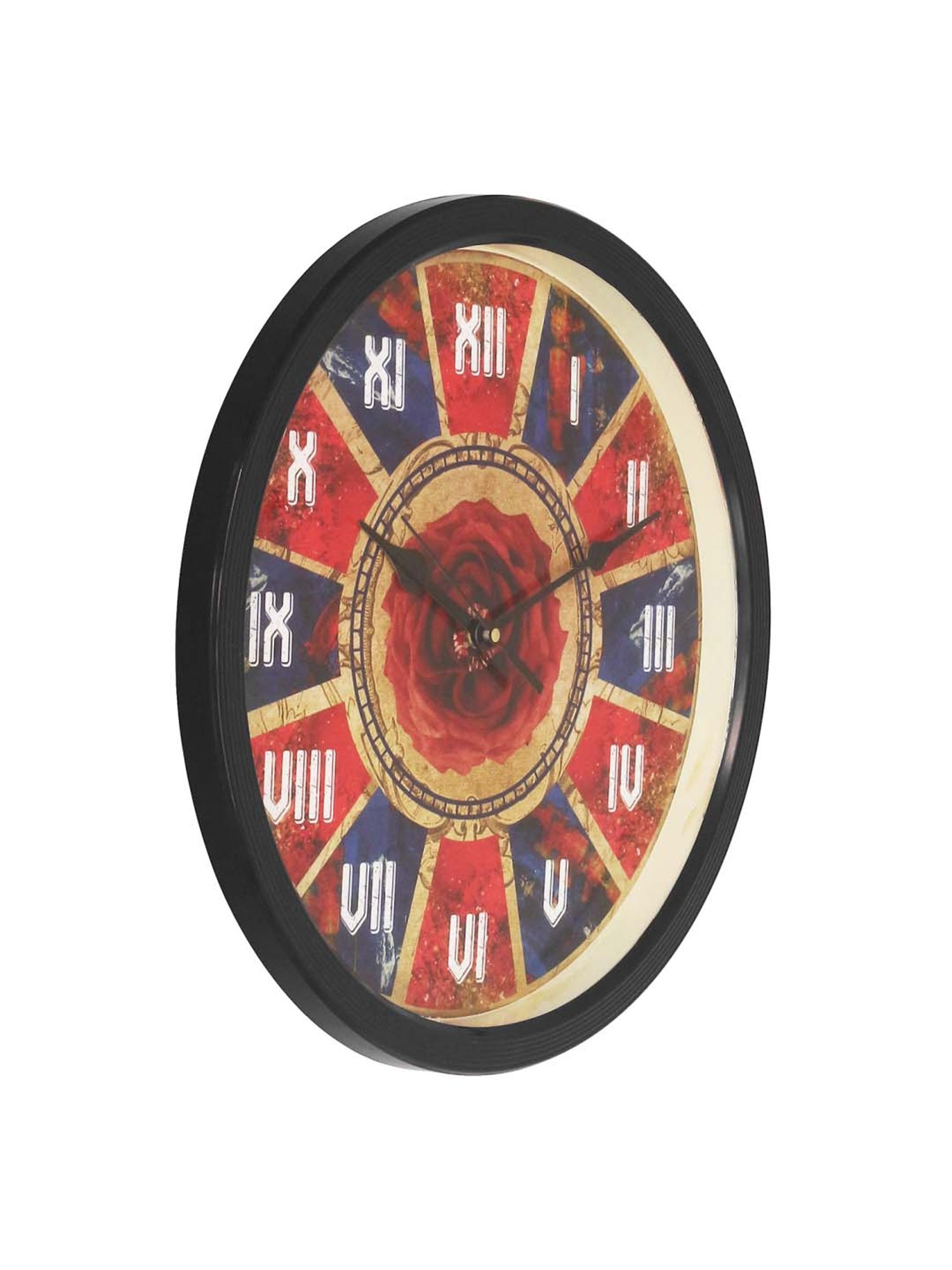 eCraftIndia Designer Round Analog Black Wall Clock