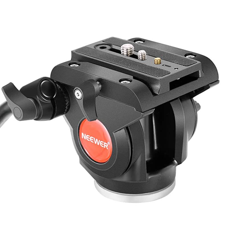 Heavy Duty Video Camera Tripod Fluid Drag Pan Head with 14 and 38 inches Screws Sliding Plate for DSLR Cameras Video Camcorders Shooting Filmingup to 11 pounds5 kilogramsAluminum Alloy