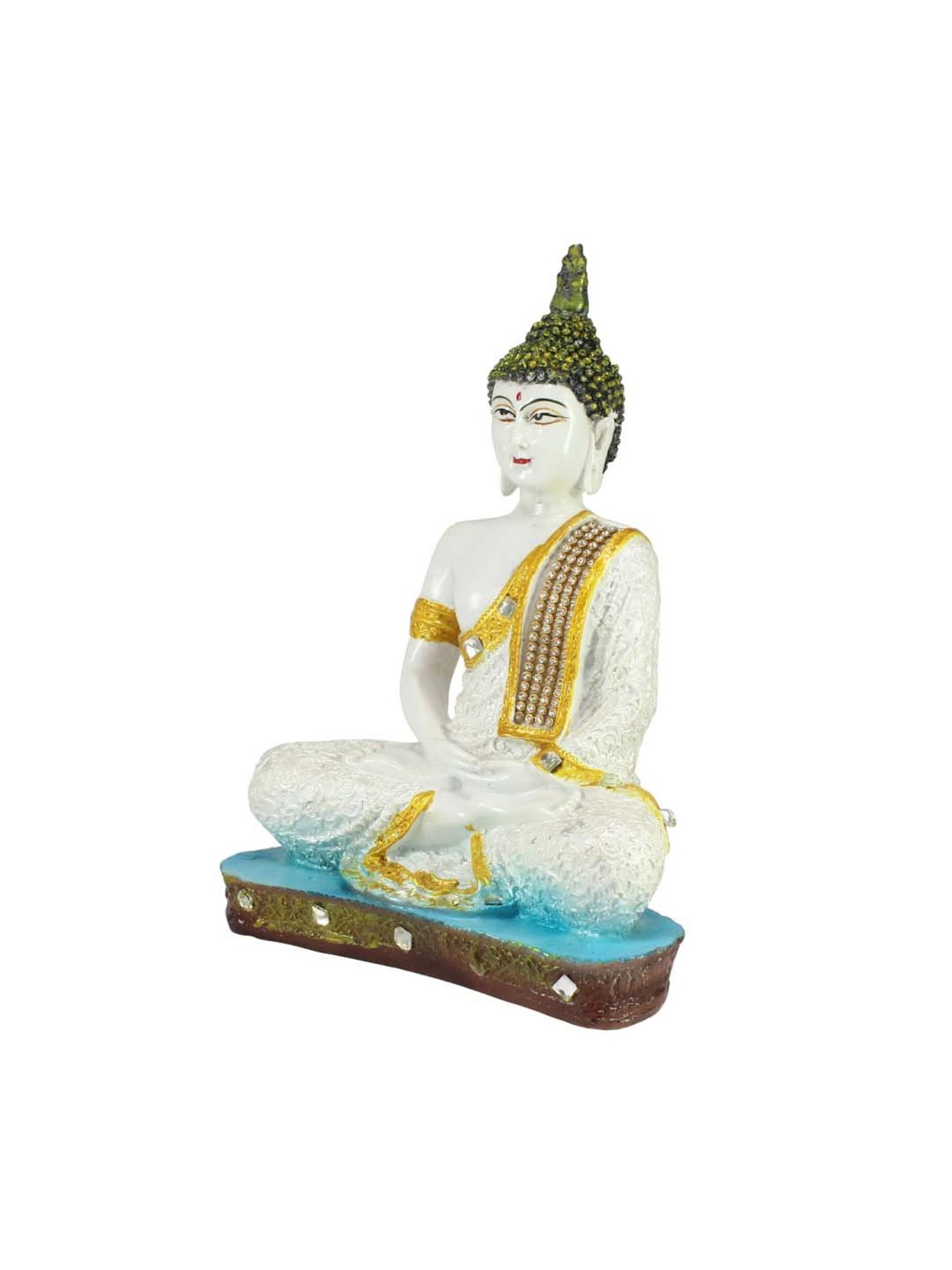 eCraftIndia White Buddha Decorative Showpiece - 24 cm