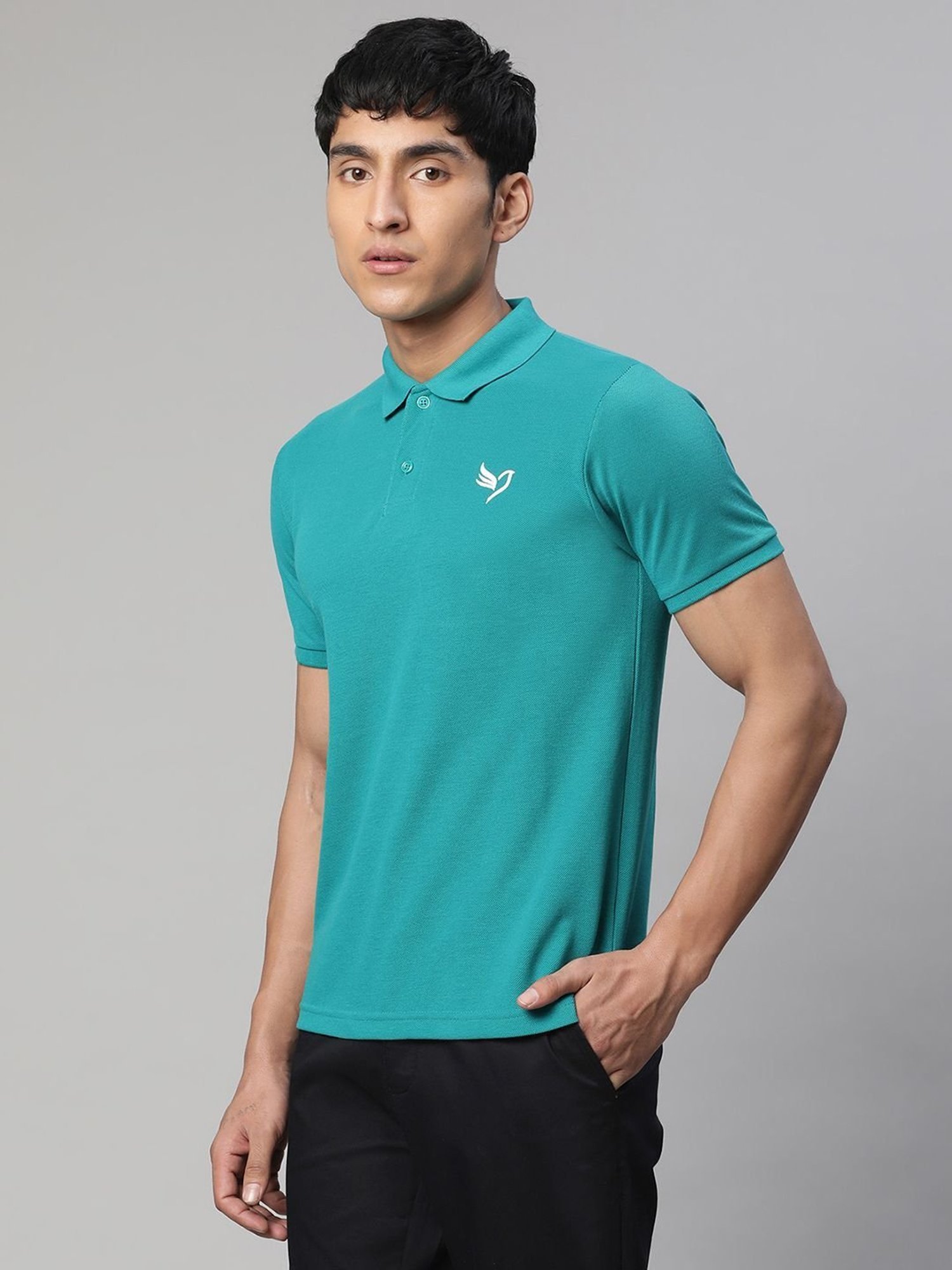 Global Republic Blue  Regular Fit Printed Polo T-Shirt