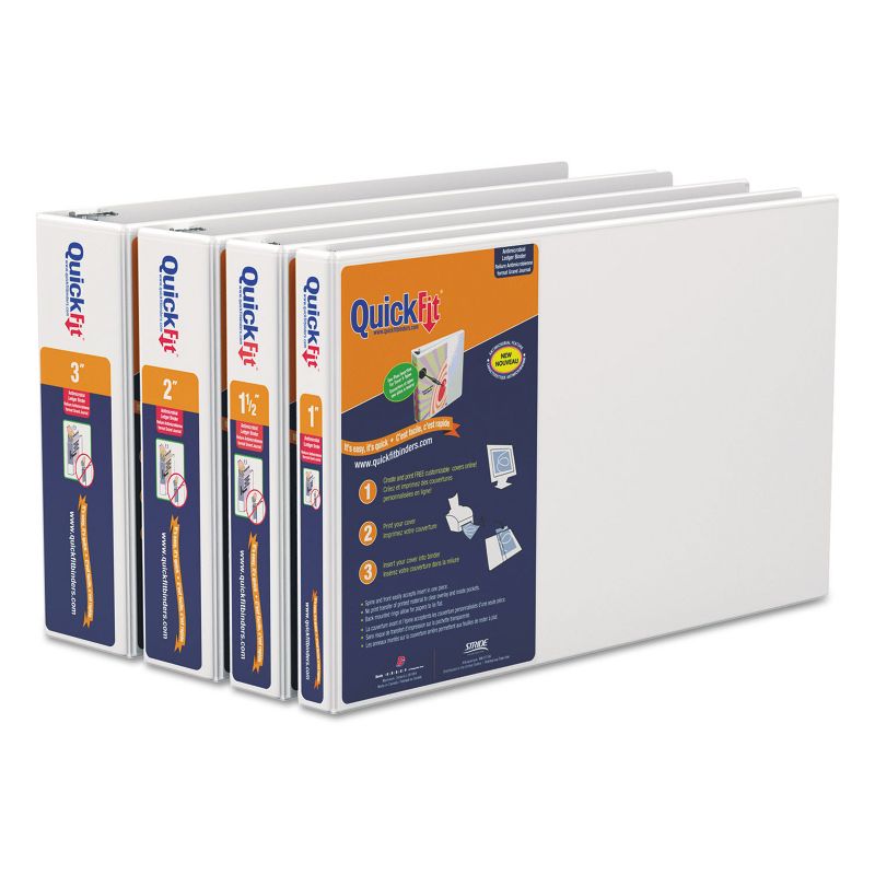 Stride QuickFit Ledger D-Ring View Binder 3" Capacity 11 x 17 White 94050