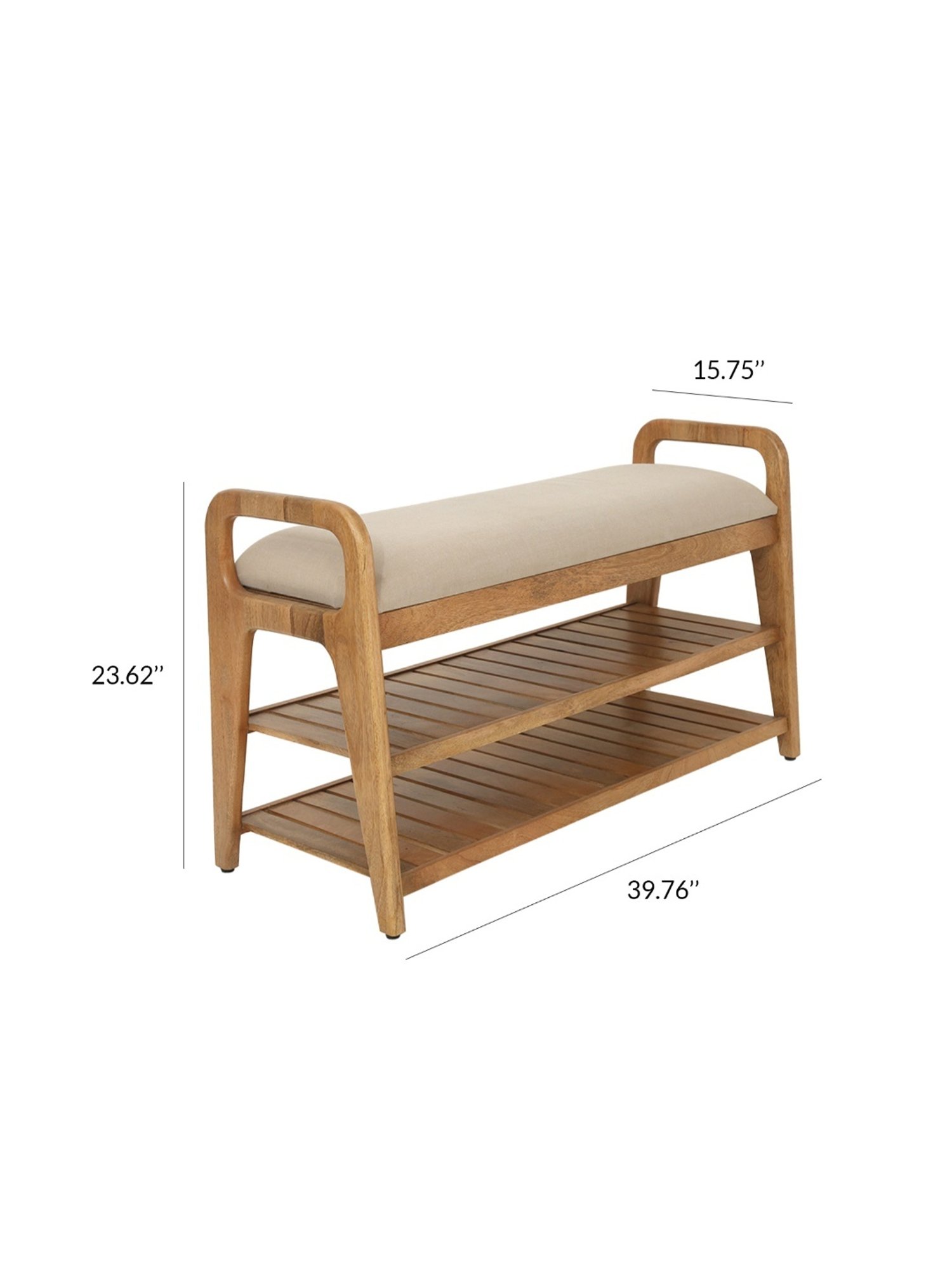 Chumbak Jodhpur Sailor Solid Blue Sheesham Wood Bench