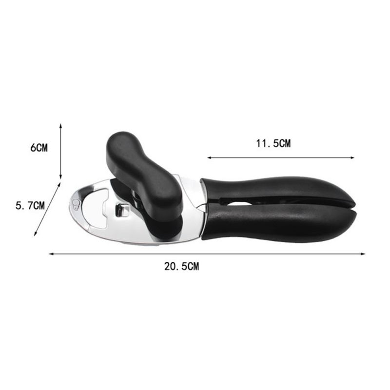 Multifunctional Four-in-one Powerful Can Opener Screw Cap Opener Kitchen Household Capping Tool Canning Knife Safe Cutting Lid Black