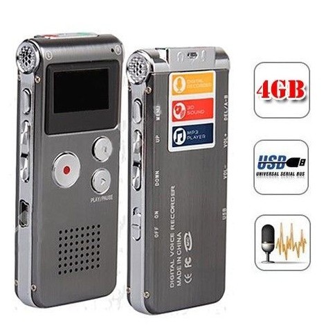 4GB Digital Voice Recorder Dictaphone MP3 Player Rechargeable