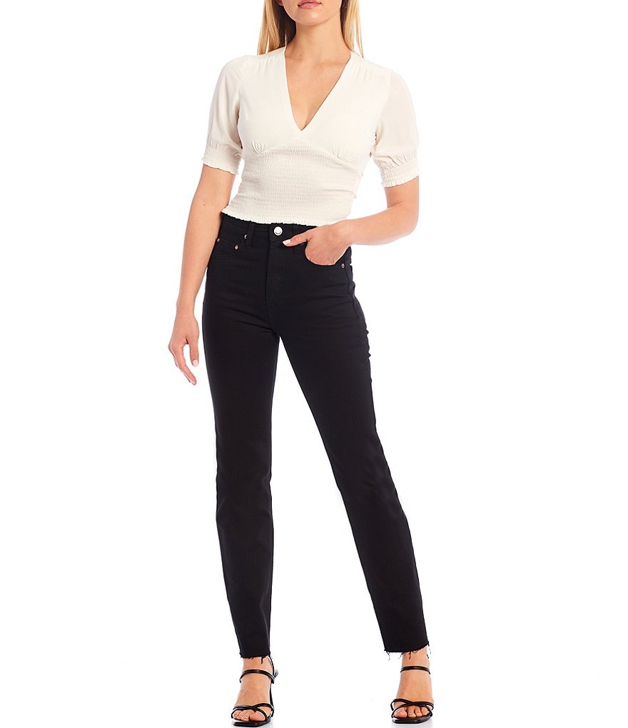 Every Straight Leg Ankle Crop Front Zipper Jeans