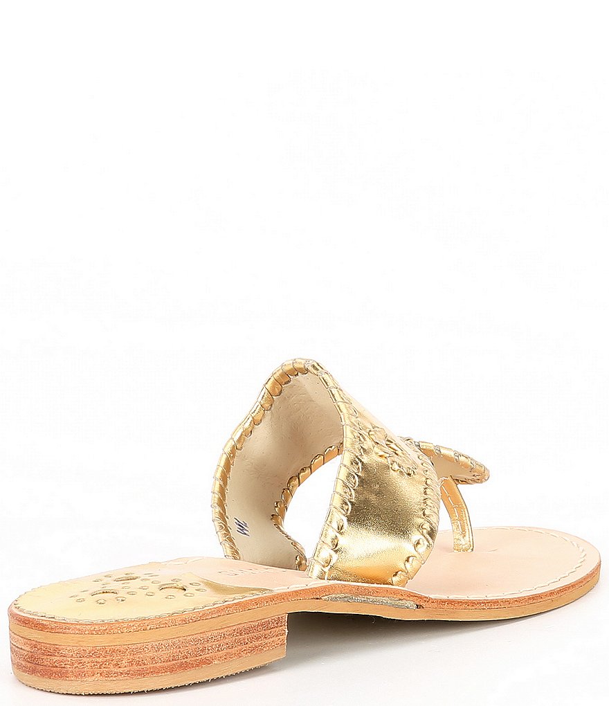 Jack Rogers Jacks Metallic Leather Flat Sandals