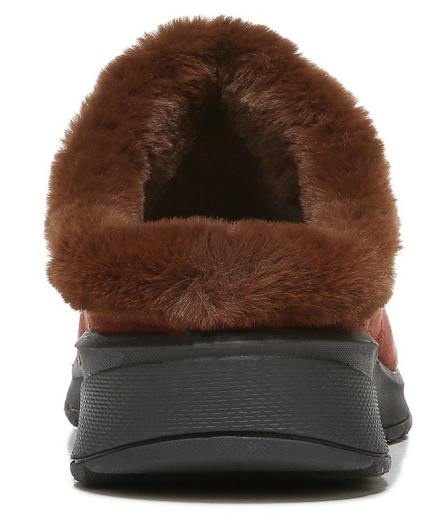 Bzees Golden Cozy Washable Slip-On Stretch Fabric Faux Fur Mules